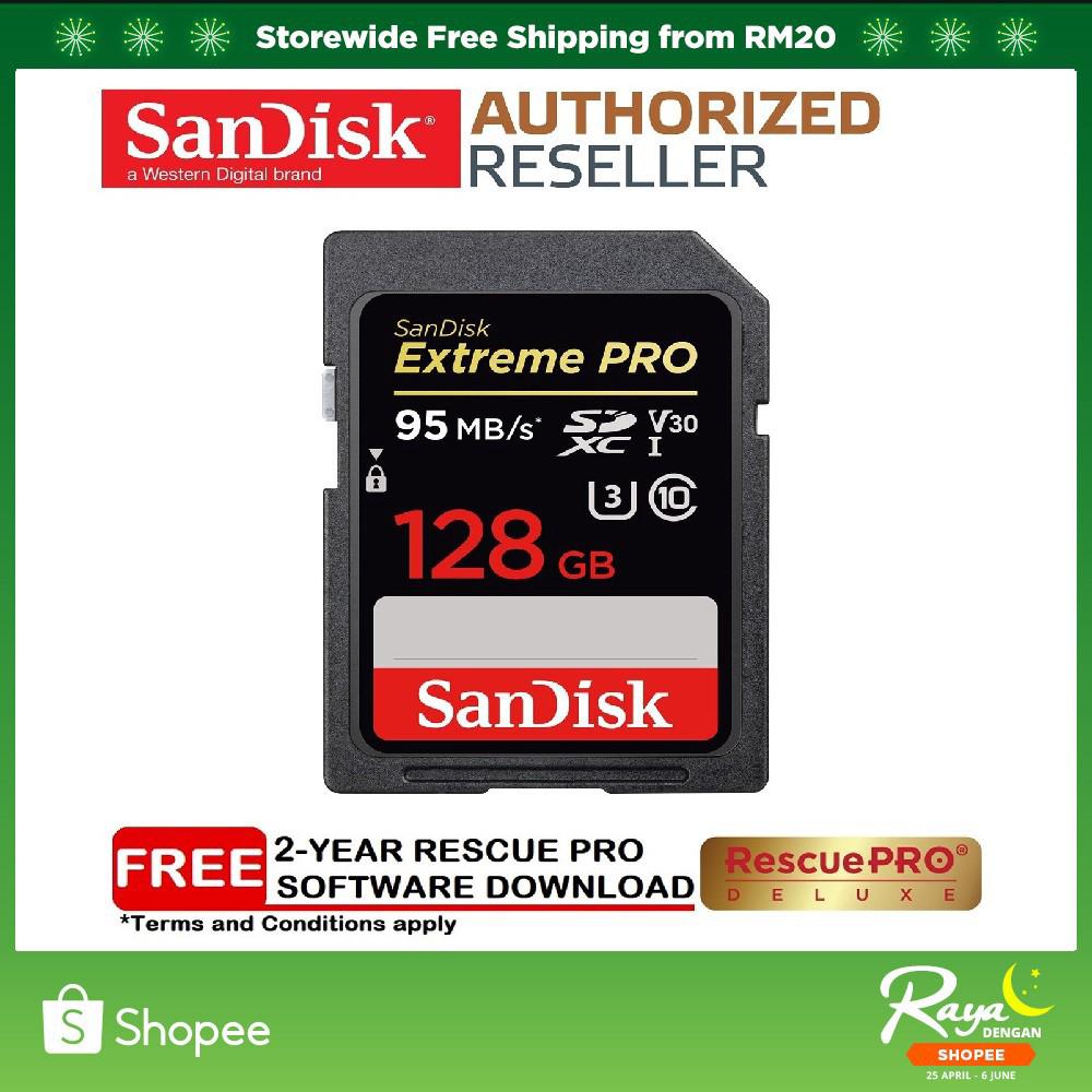 การ์ดหน่วยความจํา Sandisk Extreme Pro 95mb / S Sd 32 Gb / 64 Gb / 128 Gb Sd U3 4k Class 10 ( )