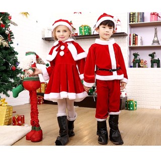 พร้อมส่งที่ไทย⛄️ชุดซานตาคลอส ชุดคริสต์มาสสำหรับเด็ก เด็กชายเด็กผู้หญิง ชุดเด็ก (1)