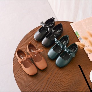 ♪👧พร้อมส่งทุกไซส์ รองเท้าคัทชูเด็ก หนังนิ่ม สีพื้น ไซส์23 -35❀