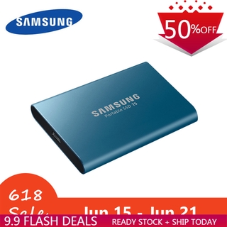อุปกรณ์เสริม Samsung T5 Ssd 500 Gb 1Tb External Solid State Disk Usb3 . 1 Hdd Type - C แบบพกพาสําหรับแล็ปท็อป