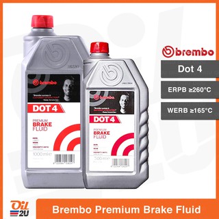🎊โค้ด OILU99 ลด 125 เมื่อซื้อครบ 350 - น้ำมันเบรค Brembo Premium Brake Fluid Dot 4 มีให้เลือก 2 ขนาด | Oil2U