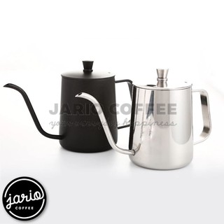 Jario กาดริปกาแฟ สีเงิน/สีดำ 600ml กาดริป สแตนเลส มีฝาปิด Stainless Pour-over Coffee Drip Pot