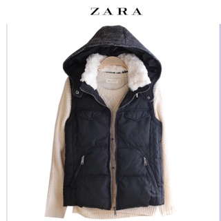 เสื้อกั๊กฮู้ด กันหนาว เสื้อกั๊ก Zara หมวกฮูด บุนวมอุ่น BX078