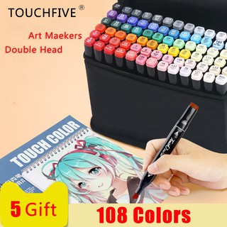 TouchFive 108 Colors Marker Set TArt Tip Drawing Marker Pen 7Um5