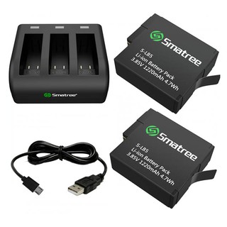 Smatree 3-Channel Charger+2xBatterry for GoPro Hero 5, 6, 7