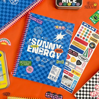 ⚡️🌍Daddy Sunny Energy Notebook สมุดโน๊ตสันเกลียว ปกแข็ง🌏⚡️