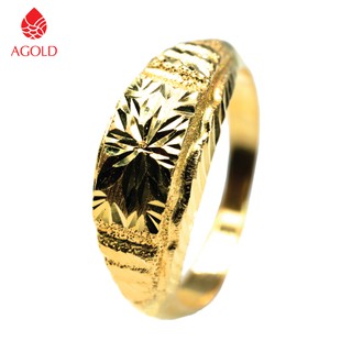 AGOLD แหวนทอง ครึ่งสลึง ลายหัวโปร่ง (คละลาย) ทองคำแท้ 96.5