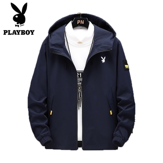 Playboy เสื้อแจ็คเก็ตมีฮู้ดแฟชั่นสําหรับผู้ชาย