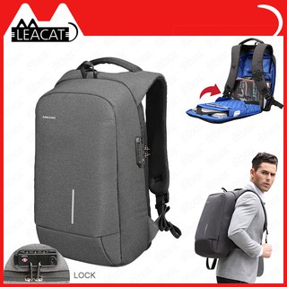 🔥พร้อมสต็อก🔥【 Leacat 】 แล็ปท็อปกระเป๋าเป้สะพายหลังไนลอนกันน้ำป้องกันการโจรกรรมคอมพิวเตอร์กระเป๋าเป้สะพายหลังที่มีพอร์ต USB ชาร์จเหมาะกับ 15.6 นิ้วแล็ปท็อปธุรกิจกระเป๋าเป้สะพายหลังกระเป๋าเดินทางสำหรับผู้ชาย