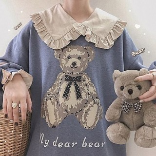 🔥Hot Sale Cubs vintage sense Japanese cute ins wind autumn and winter retro hatless Loose sweater girl student soft sis