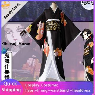 💖Ready Stock💖 ถุงเท้าคอสเพลย์ลายอนิเมะ Kibutsuji Muzan's Cosplay Suits Free Socks Kimetsu No Yaiba Anime Suits Kimono Performance Costume