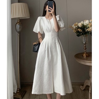 💕ANGEL DESIGN💕 ชุดฝรั่งเศสชุดเดรสสีขาว เสื้อผ้า แฟชั่น กระโปรงส กระโปรงยาวเกาหลี ชุดเดรสสีขาว(COD&มีสินค้า)