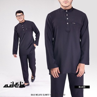 [Shop Malaysia] Baju Melayu Moden Slim Fit (BLACK)