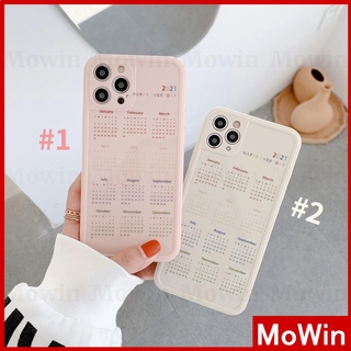 Mowin - เคสมือถือ ขอบเหลี่ยม TPU ลายปฏิทิน 2021 สำหรับ iPhone 12 Pro Max 7plus Xr 11 SE2020 mini 12 iphone XS 8plus