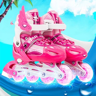 โรลเลอร์สเกต รองเท้าสเก็ต โรลเลอร์เบลด Roller Blade Skate D202 --Pink