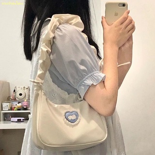 คะนอง#🍖🍗2021 new love rabbit underarm bag women s shoulder bag crescent bag folds cute drawstring handbag
