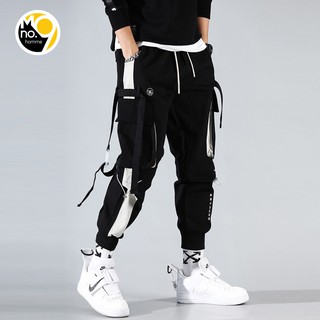 2ตัวราคาส่ง Men Ins Fashion Hiphop Cargo Pants XK18 กางเกงขายาว กางเกงคาร์โก้ ชาย ฮิปฮอป