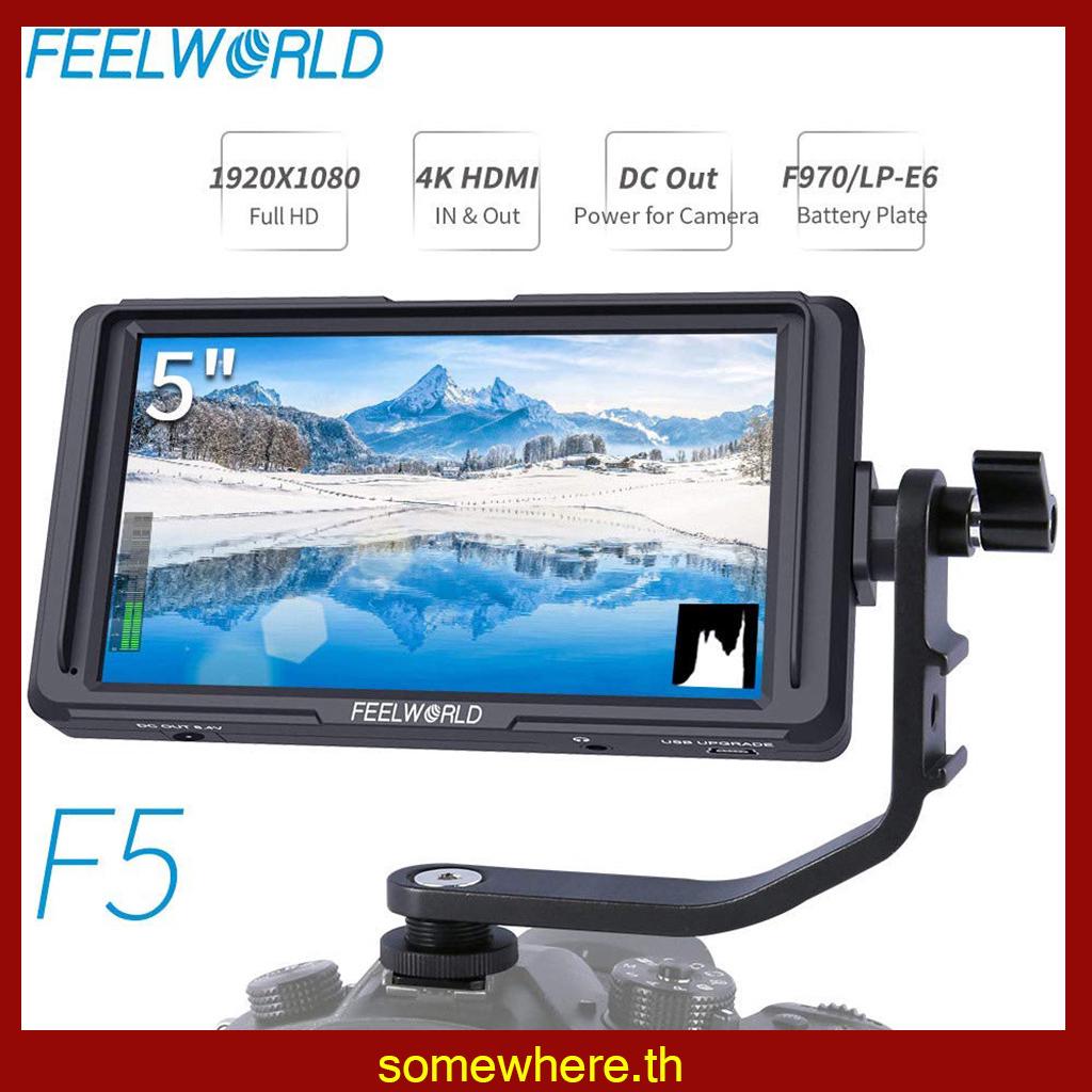somewhere🔥FEELWORLD F5 5 inch DSLR On Camera Field Monitor Small Full HD 1920x1080 Video
