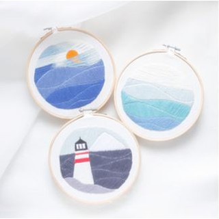 Preorder Embroidery sea diy set ชุดปักผ้าลายทะเล